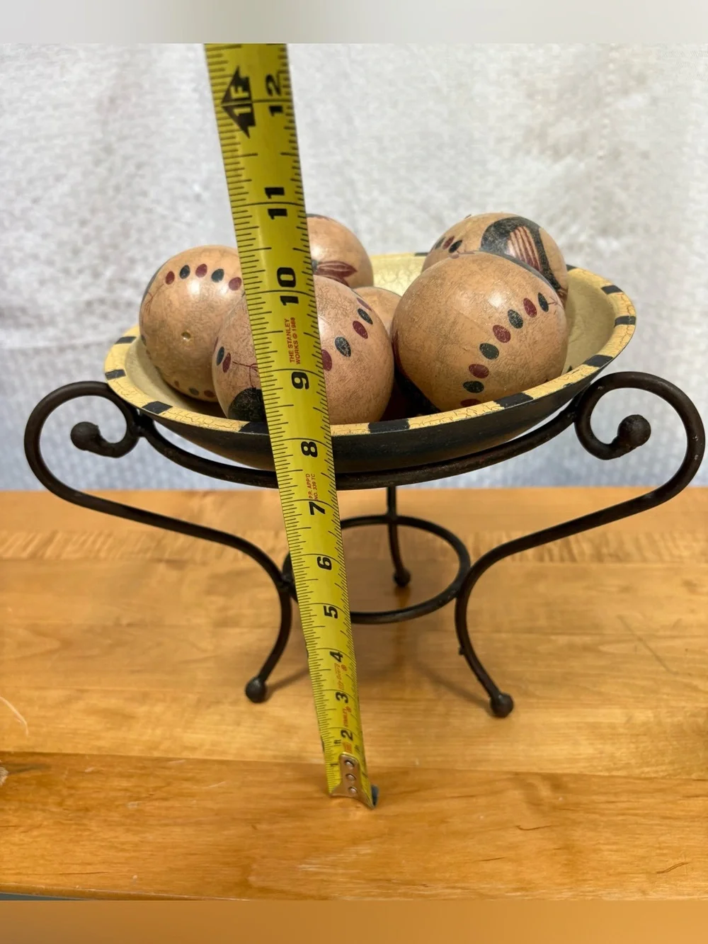 Folk Art Rooster Decorative Bowl - Cream, Navy & Red